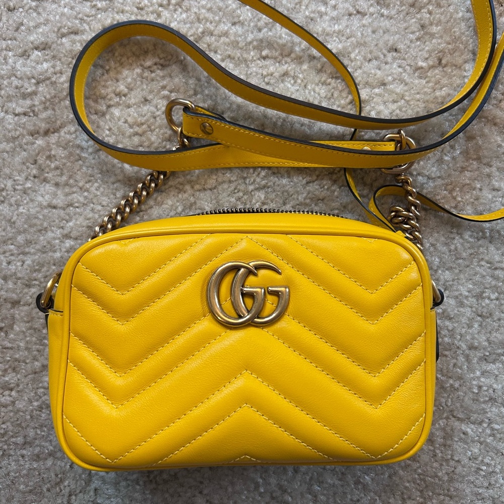 Gucci Bright Yellow Leather Crossbody Bag